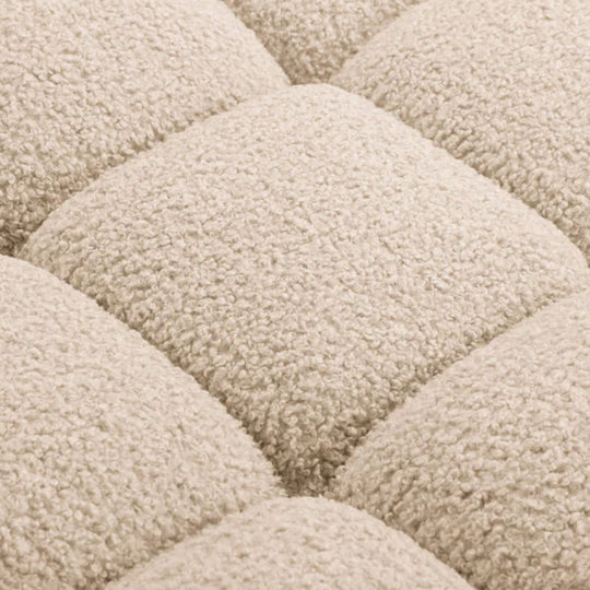 Chauffeuse d'angle MICADONI Bellis en tissu bouclé Sable