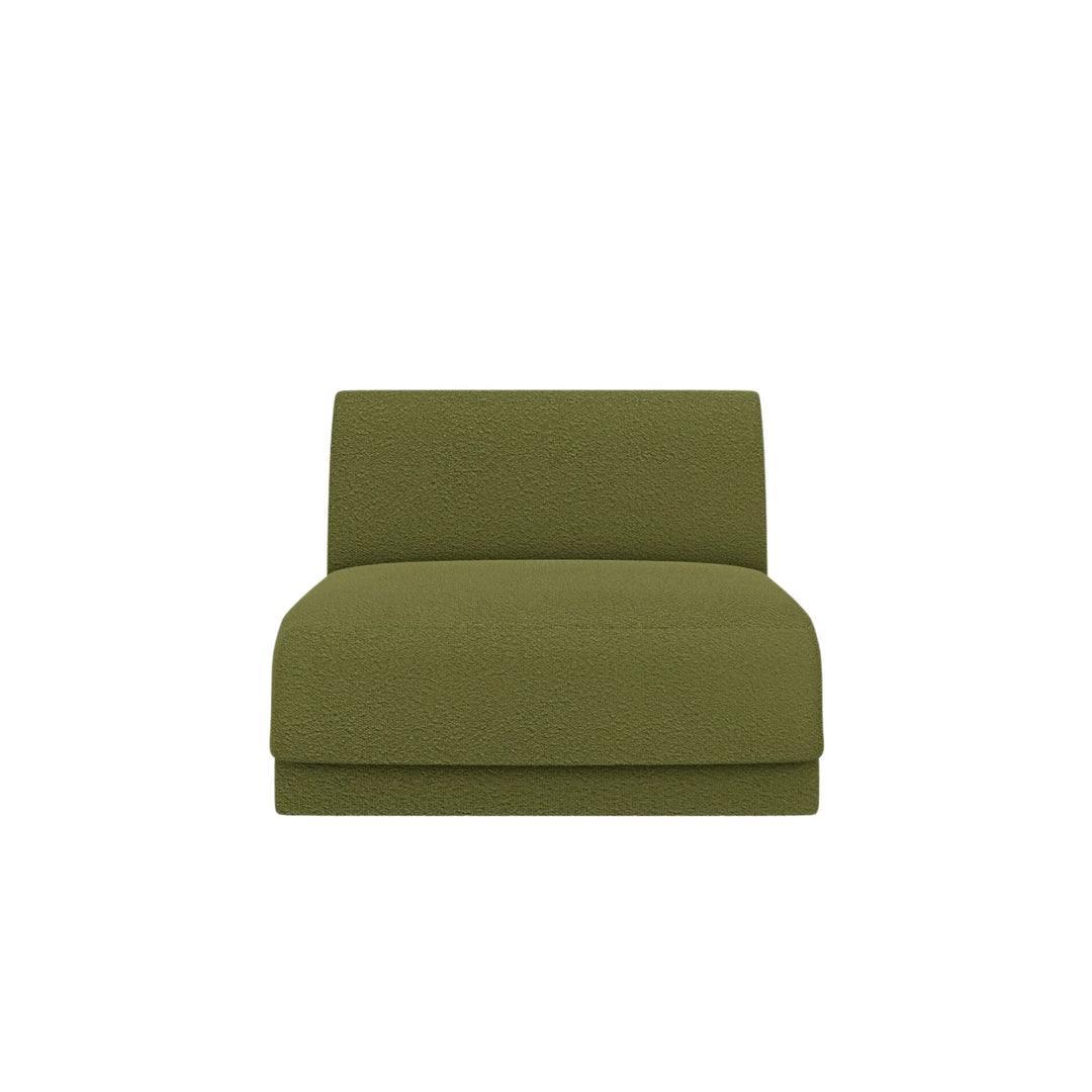Module de canapé MICADONI Miley en tissu bouclé vert olive foncé