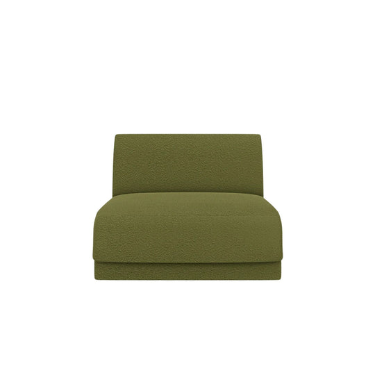 Module de canapé MICADONI Miley en tissu bouclé vert olive foncé