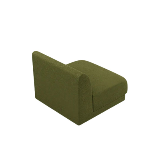 Module de canapé MICADONI Miley en tissu bouclé vert olive foncé