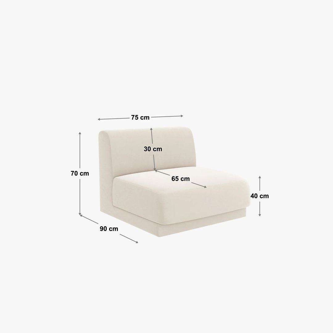 Module de canapé MICADONI Miley en tissu bouclé vert olive foncé