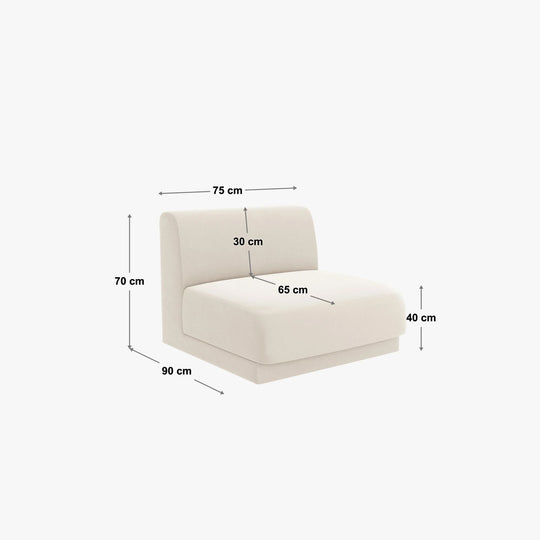 Module de canapé MICADONI Miley en tissu bouclé vert olive foncé