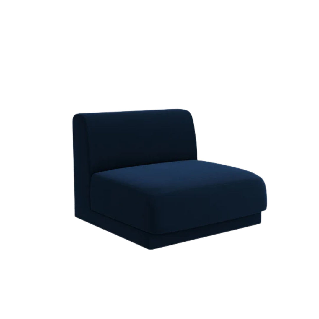 Module de canapé MICADONI Miley en tissu velours bleu roi