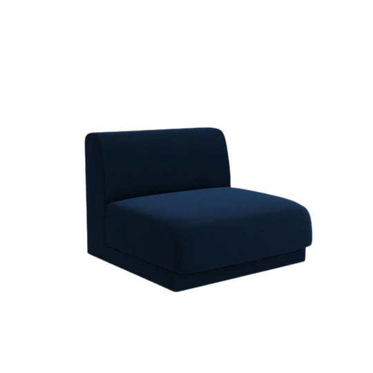 Module de canapé MICADONI Miley en tissu velours bleu roi