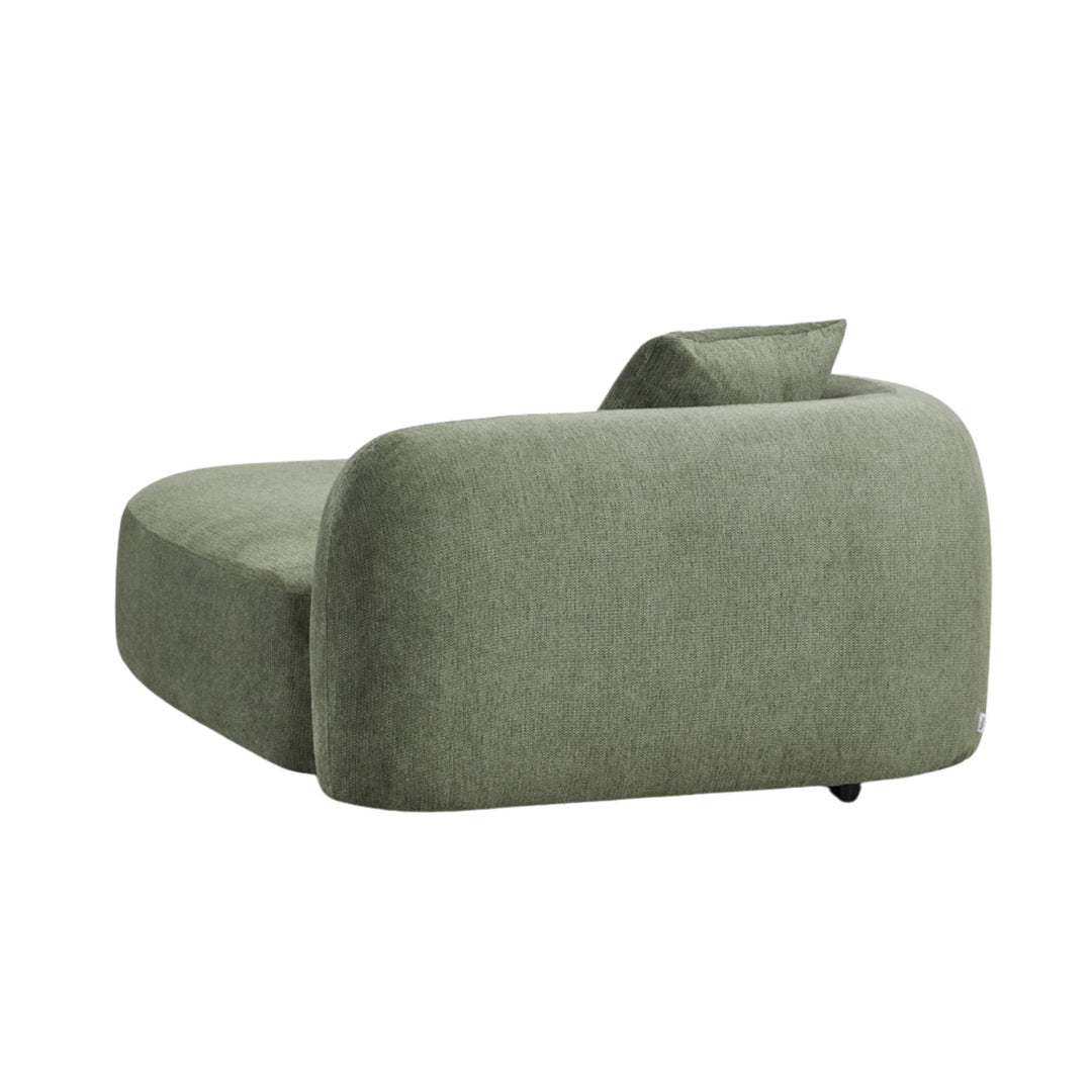 Méridienne gauche SKLUM Coco en tissu chenille vert sauge