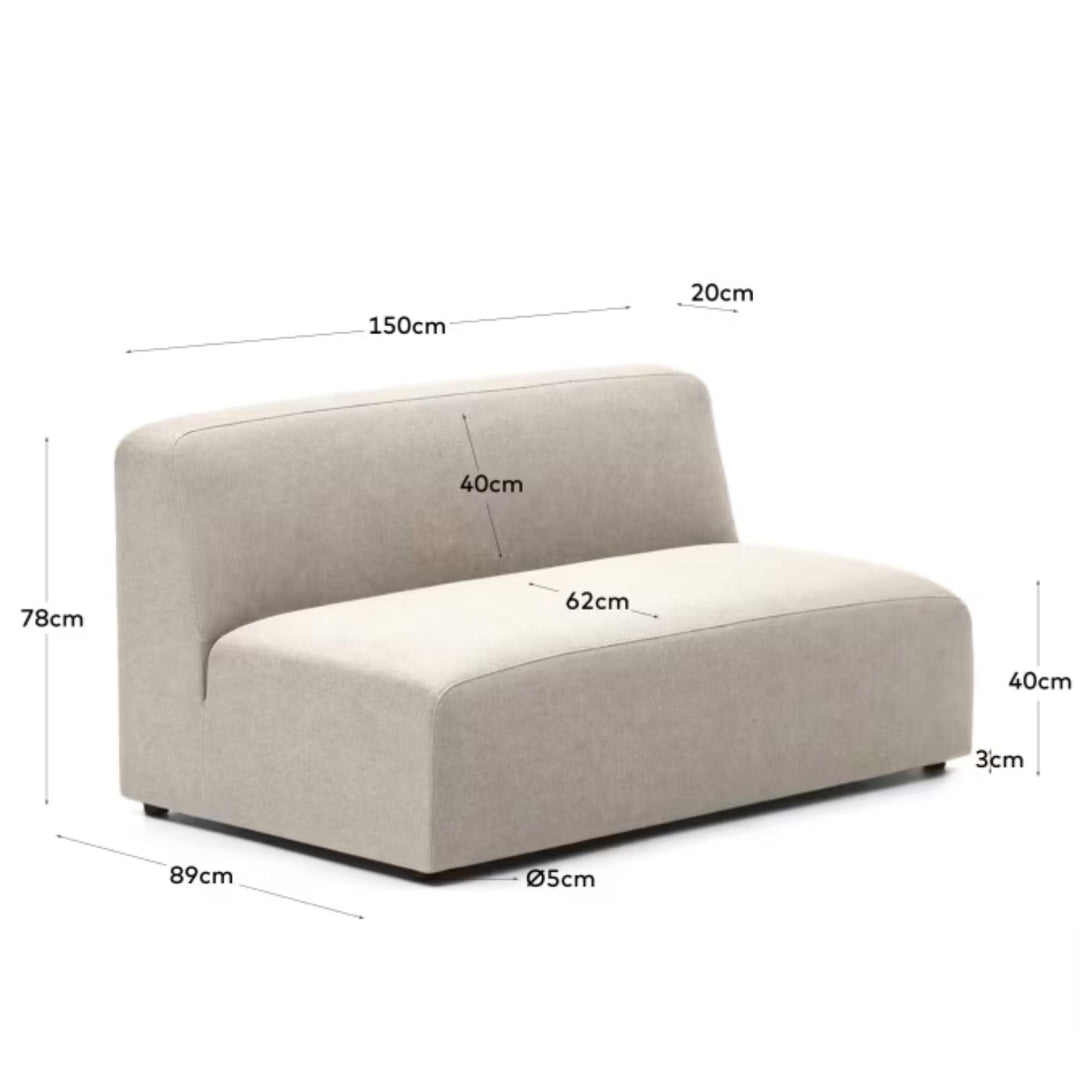 Chauffeuse KAVE HOME Neom 2 places beige 150 cm FSC Mix Credit