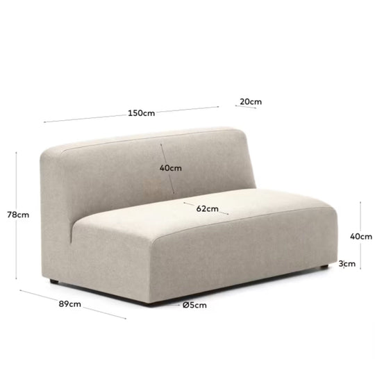 Chauffeuse KAVE HOME Neom 2 places beige 150 cm FSC Mix Credit