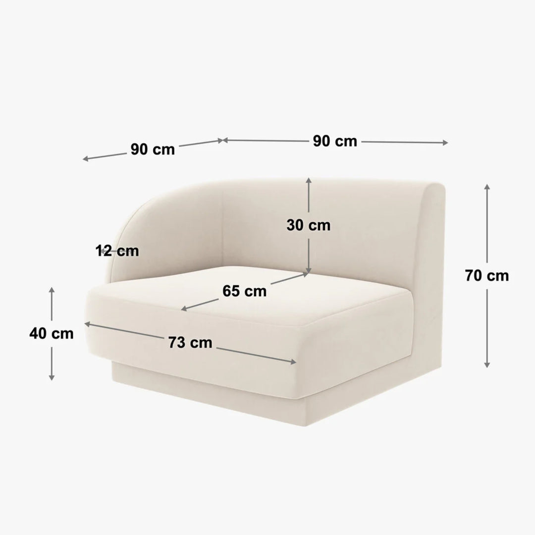 Module MICADONI Miley en tissu chenille beige