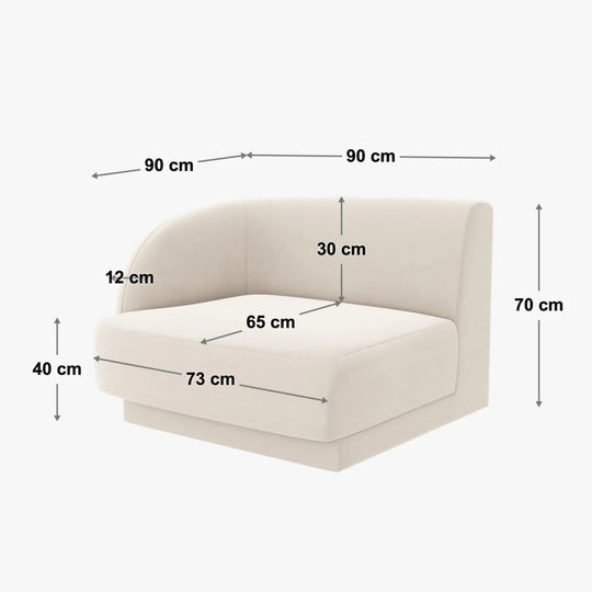 Module MICADONI Miley en tissu chenille beige