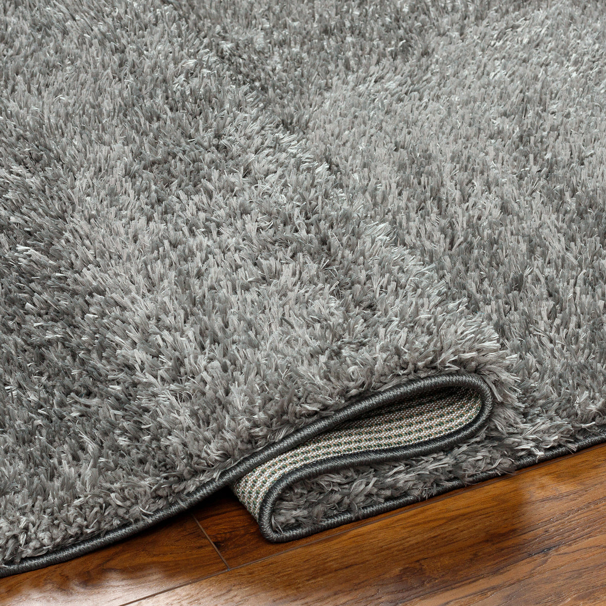 Tapis SURYA Dadu shaggy uni, poils longs gris foncé, vue 4