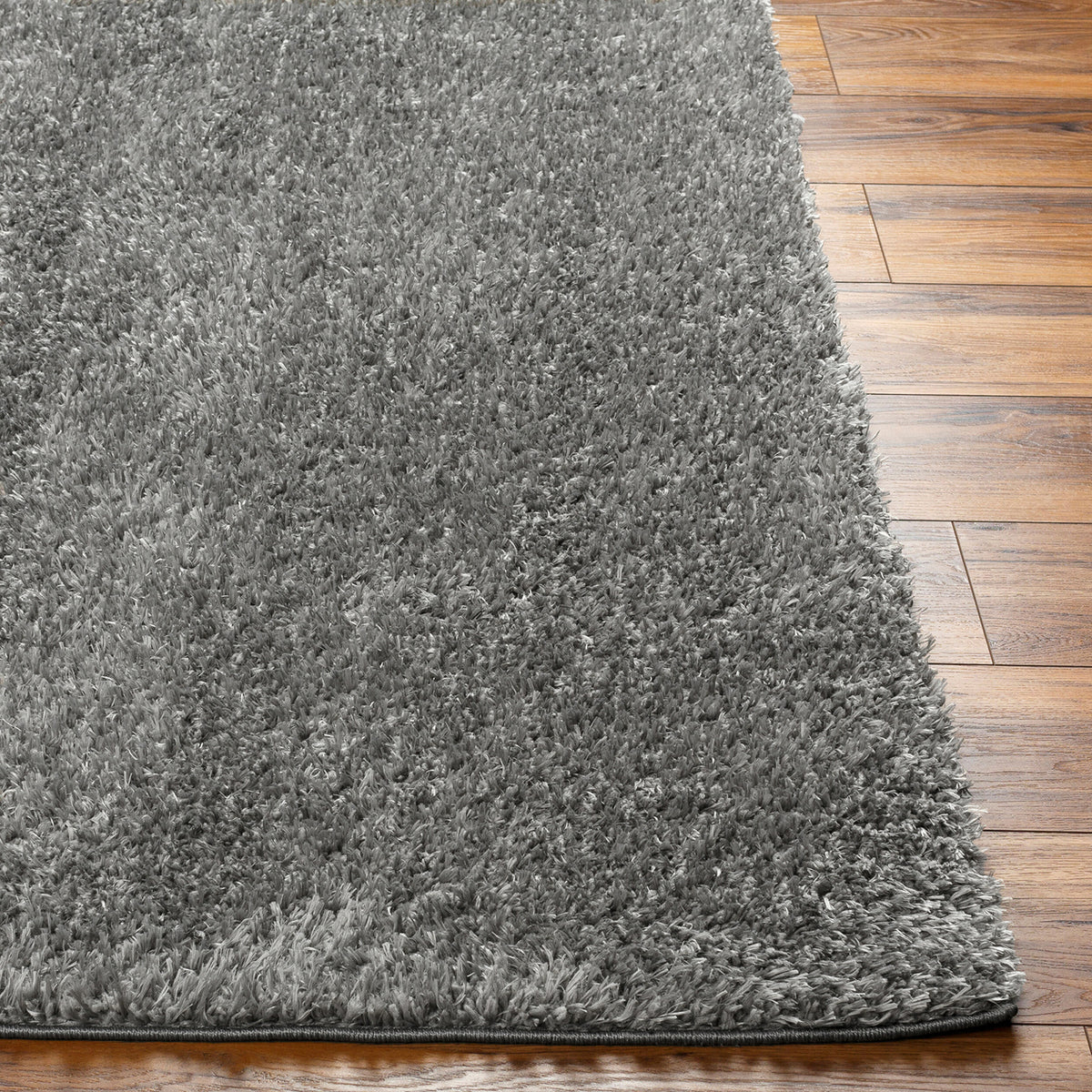 Tapis SURYA Dadu shaggy uni, poils longs gris foncé, vue 5