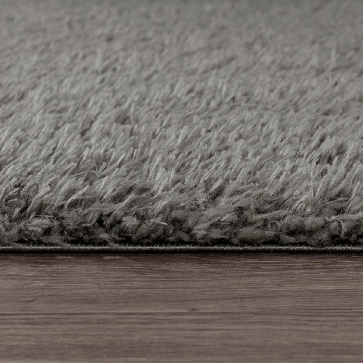 Tapis SURYA Dadu shaggy uni, poils longs gris foncé, vue 7