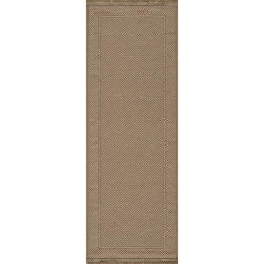 Tapis de Couloir Bohème en Jute Lavable en Machine Brun/Beige