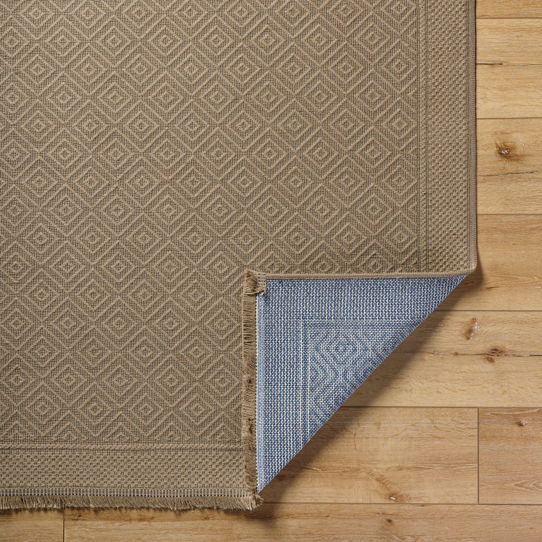 Tapis de Couloir Bohème en Jute Lavable en Machine Brun/Beige