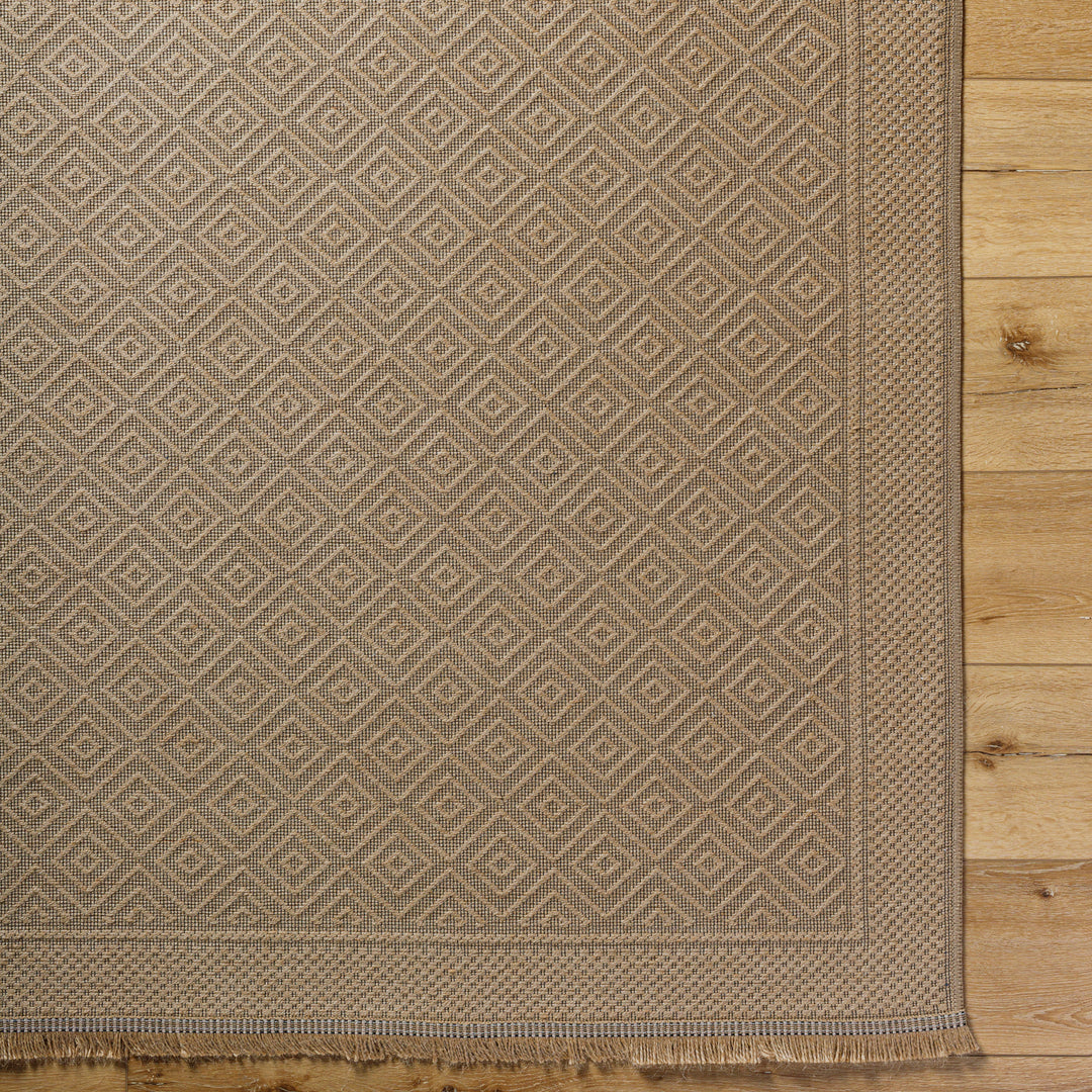 Tapis de Couloir Bohème en Jute Lavable en Machine Brun/Beige