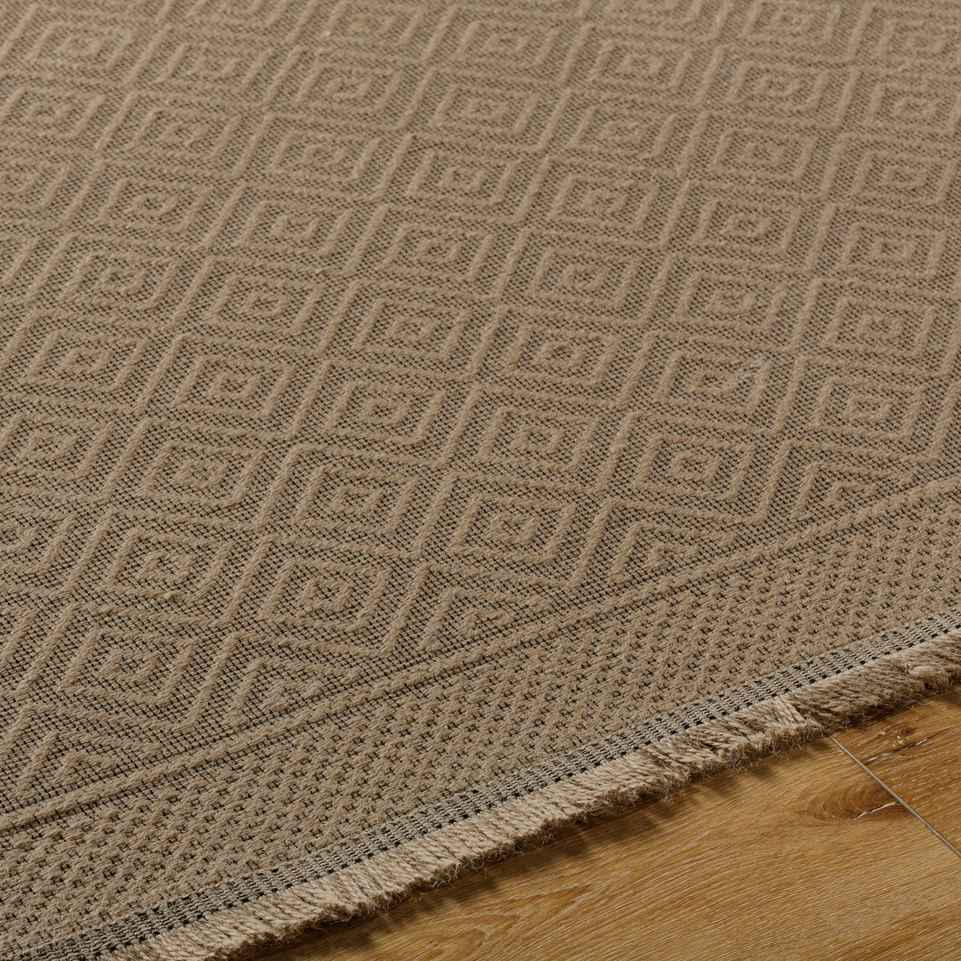 Tapis de Couloir Bohème en Jute Lavable en Machine Brun/Beige