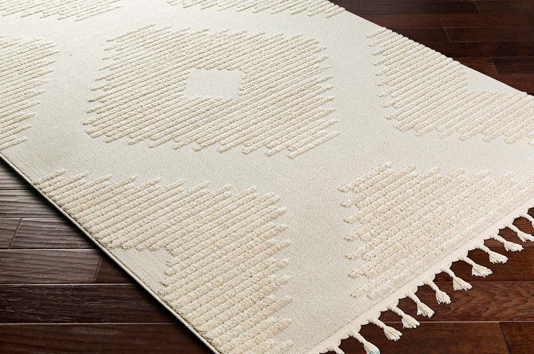 Tapis Berbère Ethnique Venlo Gris Clair/Ivoire