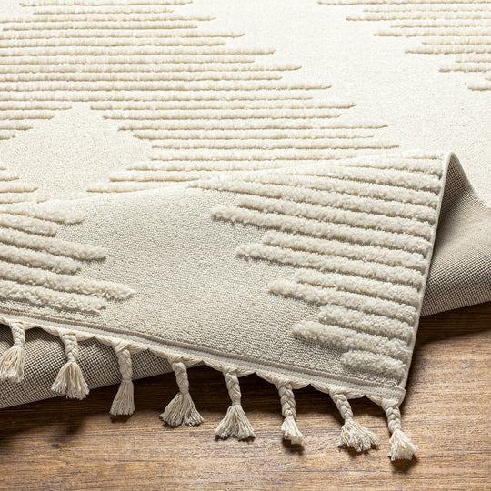 Tapis Berbère Ethnique Venlo Gris Clair/Ivoire