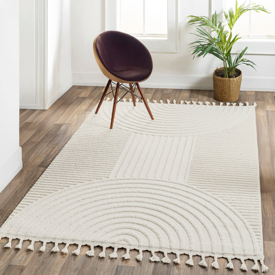 Tapis Scandinave Zambia Moderne Ivoire