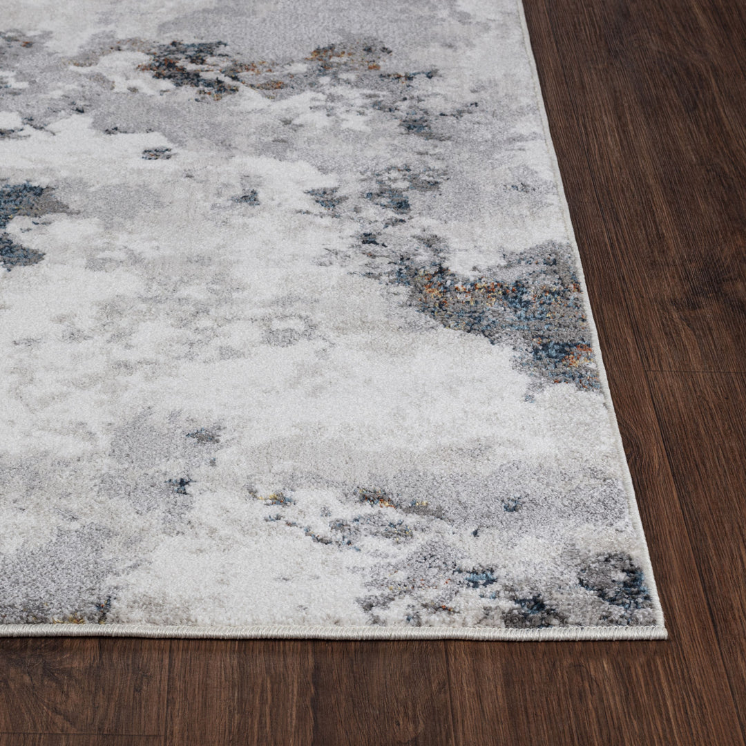 Tapis Abstrait Moderne Bleu/Gris Liverpool