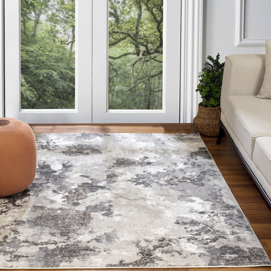Tapis Abstrait Moderne Gris Liverpool