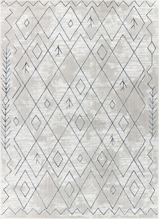 Tapis Berbère Ethnique Blanc/Bleu Glasgow
