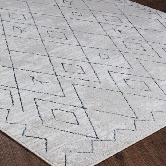 Tapis Berbère Ethnique Blanc/Bleu Glasgow