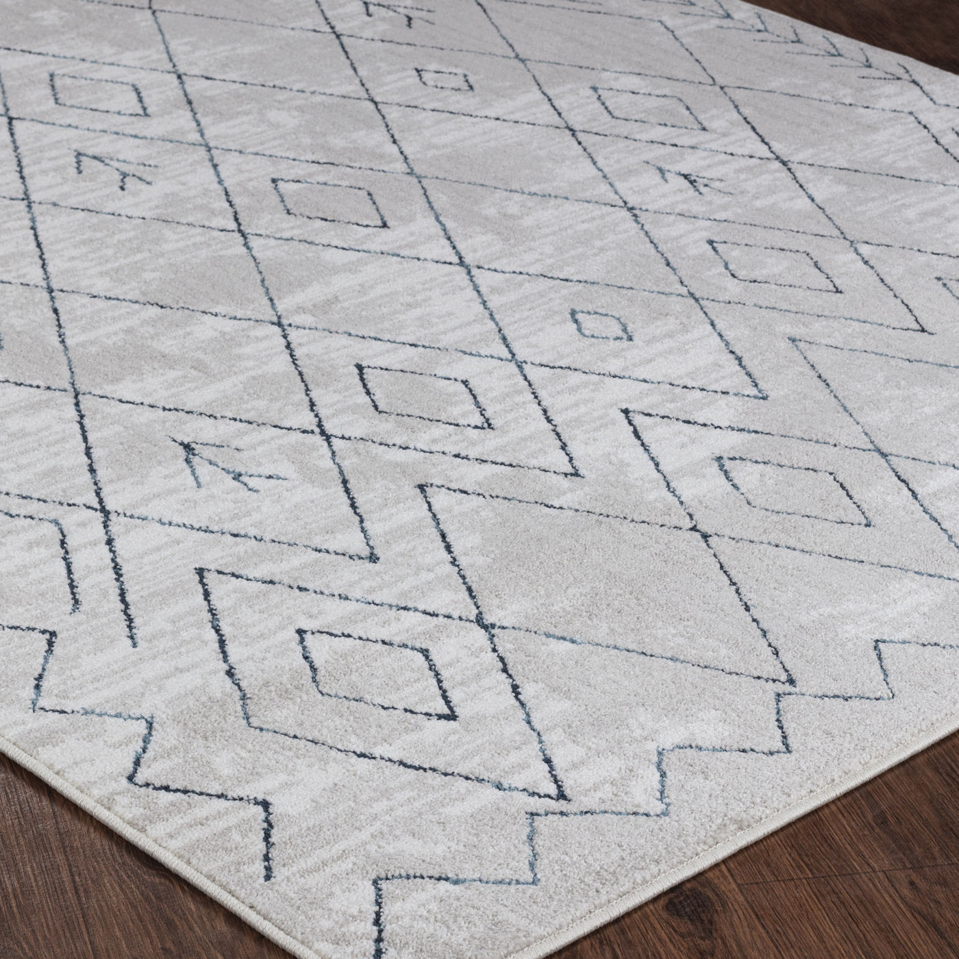 Tapis Berbère Ethnique Blanc/Bleu Glasgow