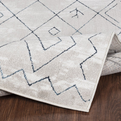 Tapis Berbère Ethnique Blanc/Bleu Glasgow