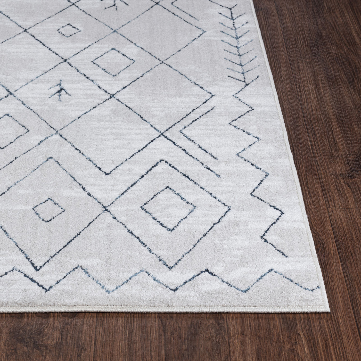 Tapis Berbère Ethnique Blanc/Bleu Glasgow