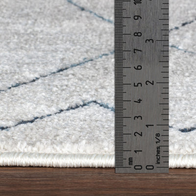 Tapis Berbère Ethnique Blanc/Bleu Glasgow