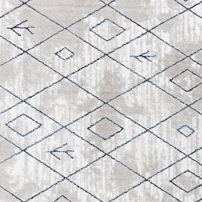 Tapis Berbère Ethnique Blanc/Bleu Glasgow