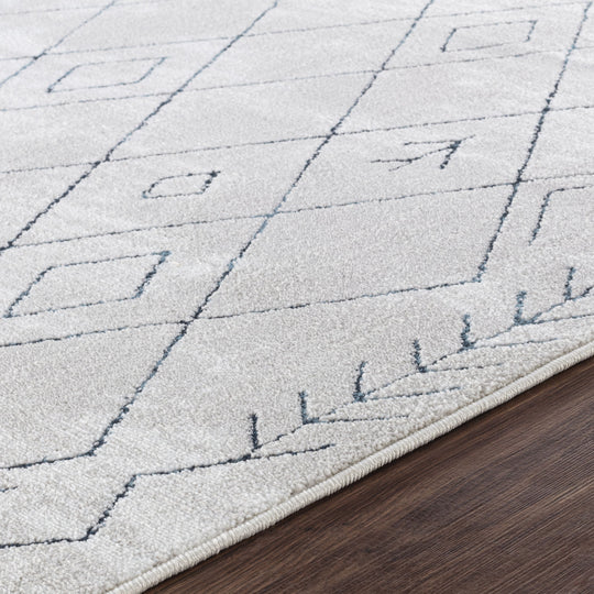 Tapis Berbère Ethnique Blanc/Bleu Glasgow
