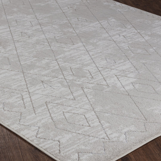 Tapis Berbère Ethnique Blanc/Gris Glasgow