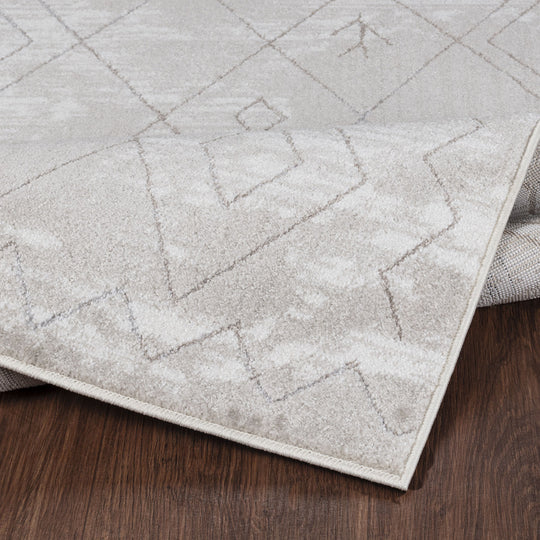 Tapis Berbère Ethnique Blanc/Gris Glasgow
