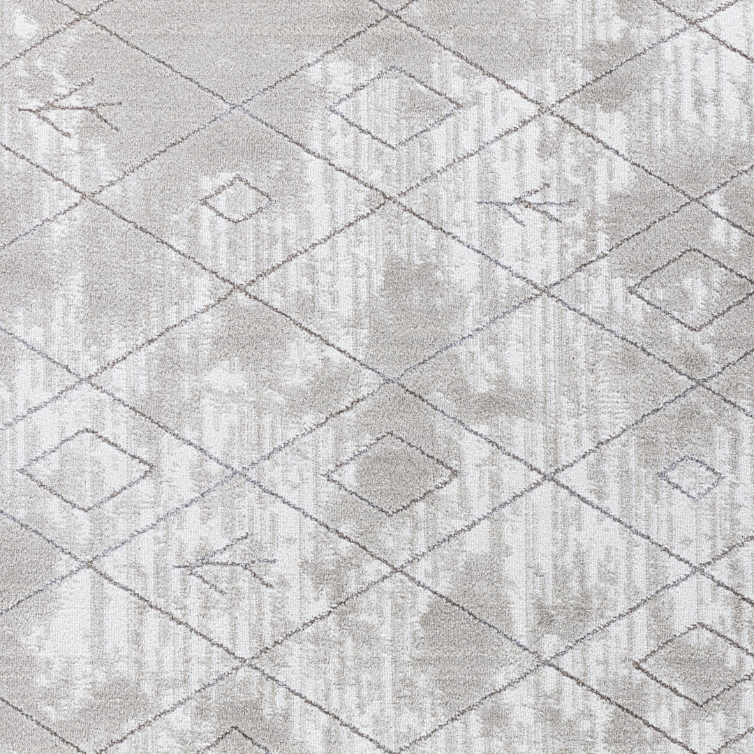 Tapis Berbère Ethnique Blanc/Gris Glasgow