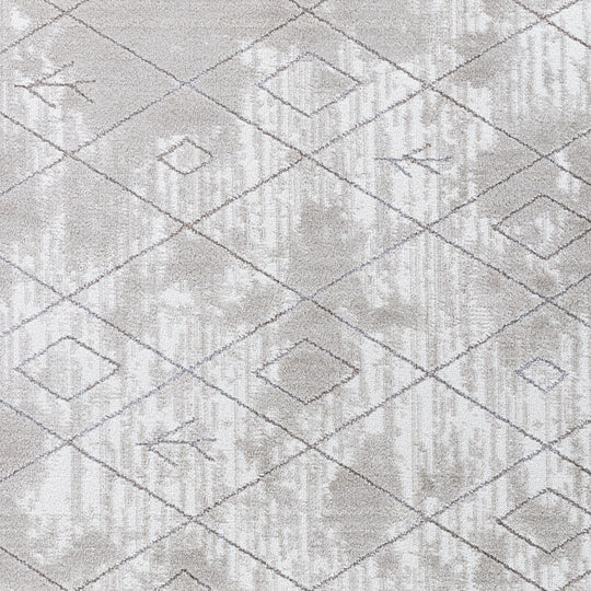 Tapis Berbère Ethnique Blanc/Gris Glasgow