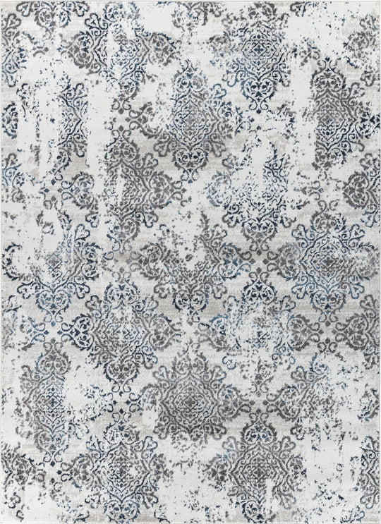 Tapis Vintage Oriental Blanc/Bleu Palermo