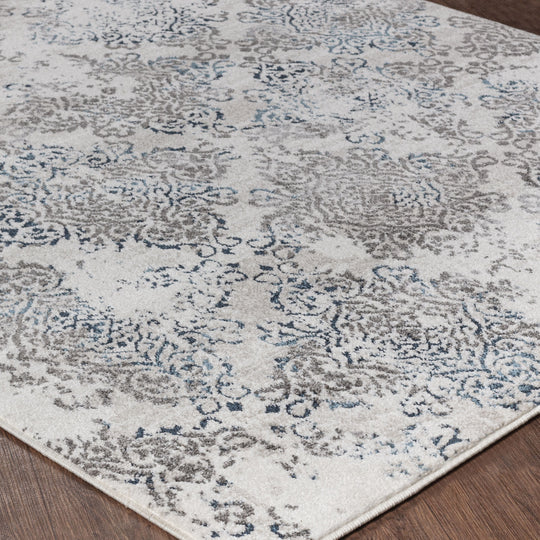Tapis Vintage Oriental Blanc/Bleu Palermo