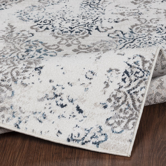 Tapis Vintage Oriental Blanc/Bleu Palermo
