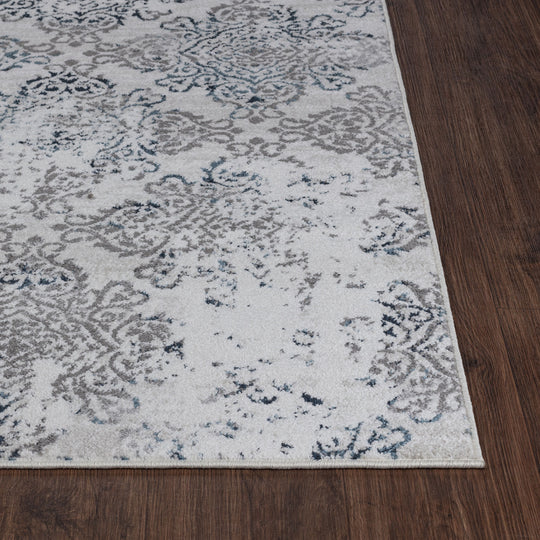 Tapis Vintage Oriental Blanc/Bleu Palermo