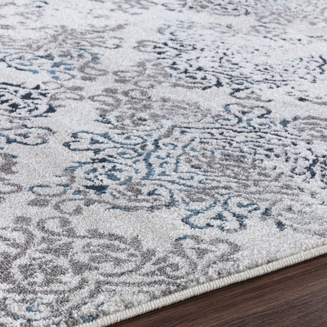 Tapis Vintage Oriental Blanc/Bleu Palermo