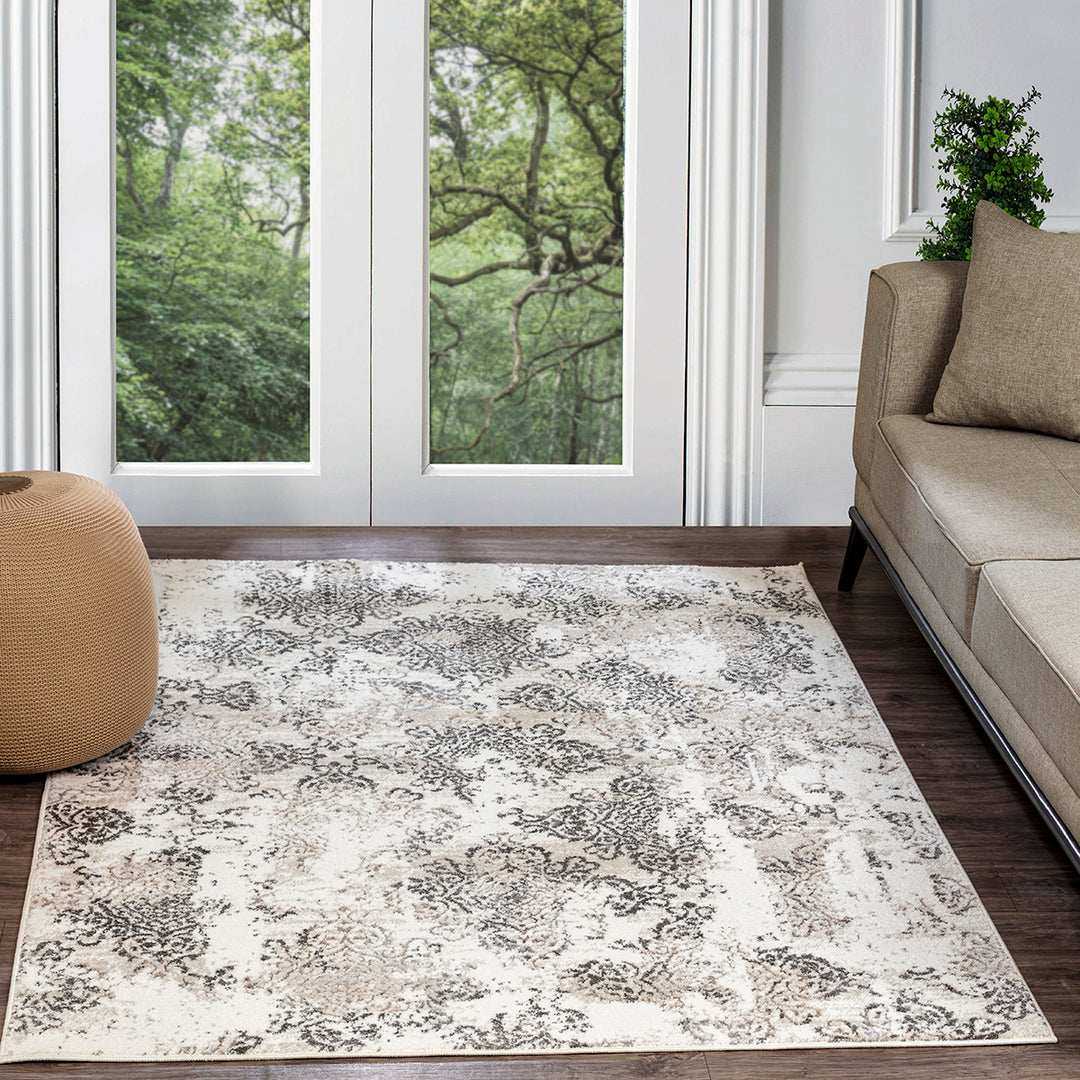 Tapis Vintage Oriental Blanc/Gris Palermo