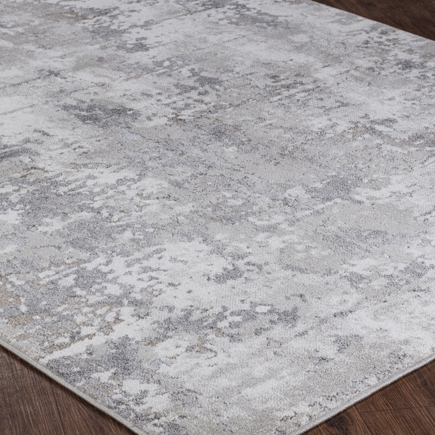 Tapis Abstrait Moderne Blanc/Gris Ceren