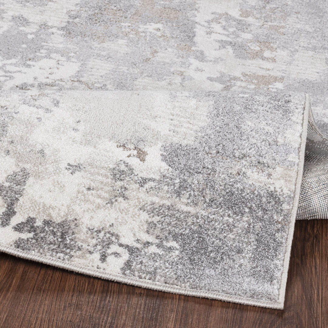 Tapis Abstrait Moderne Blanc/Gris Ceren