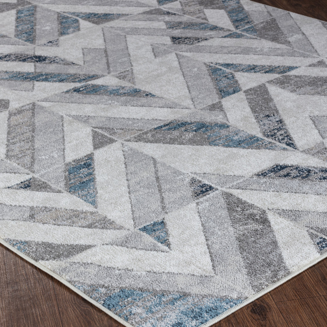 Tapis Scandinave Moderne Bleu/Gris Qatar