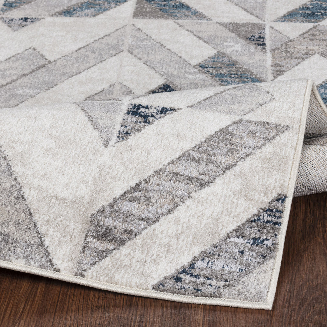 Tapis Scandinave Moderne Bleu/Gris Qatar