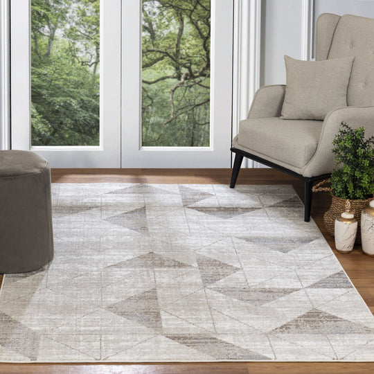 Tapis Scandinave Moderne Blanc/Gris Oslo