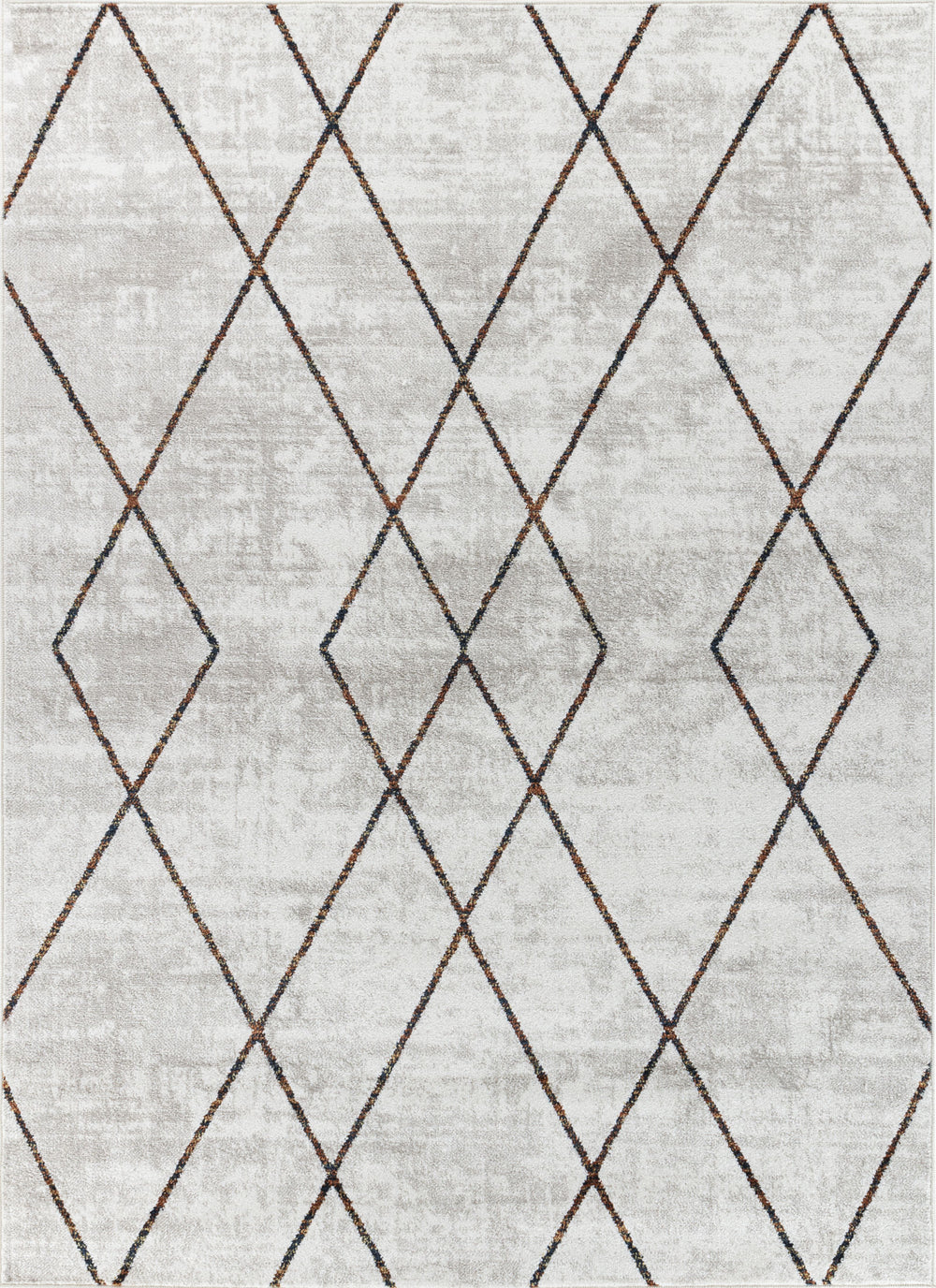 Tapis Scandinave Moderne Gris/Orange Nagano
