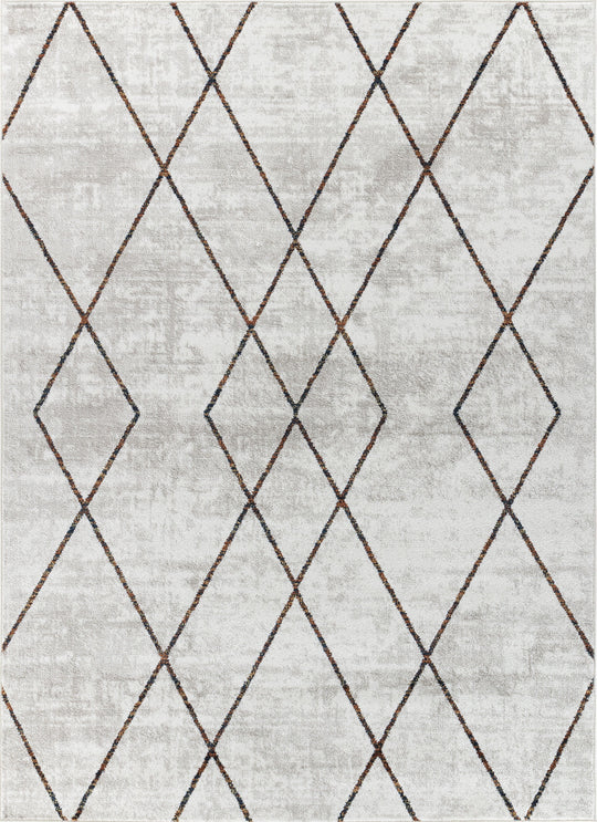 Tapis Scandinave Moderne Gris/Orange Nagano